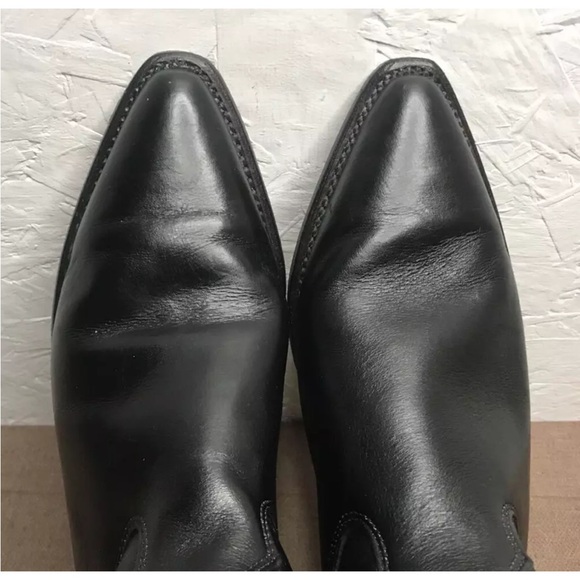 Vintage Wrangler Women's Riding Boots Black Brown Leather Size 8.5M Made in USA - Picture 13 of 16